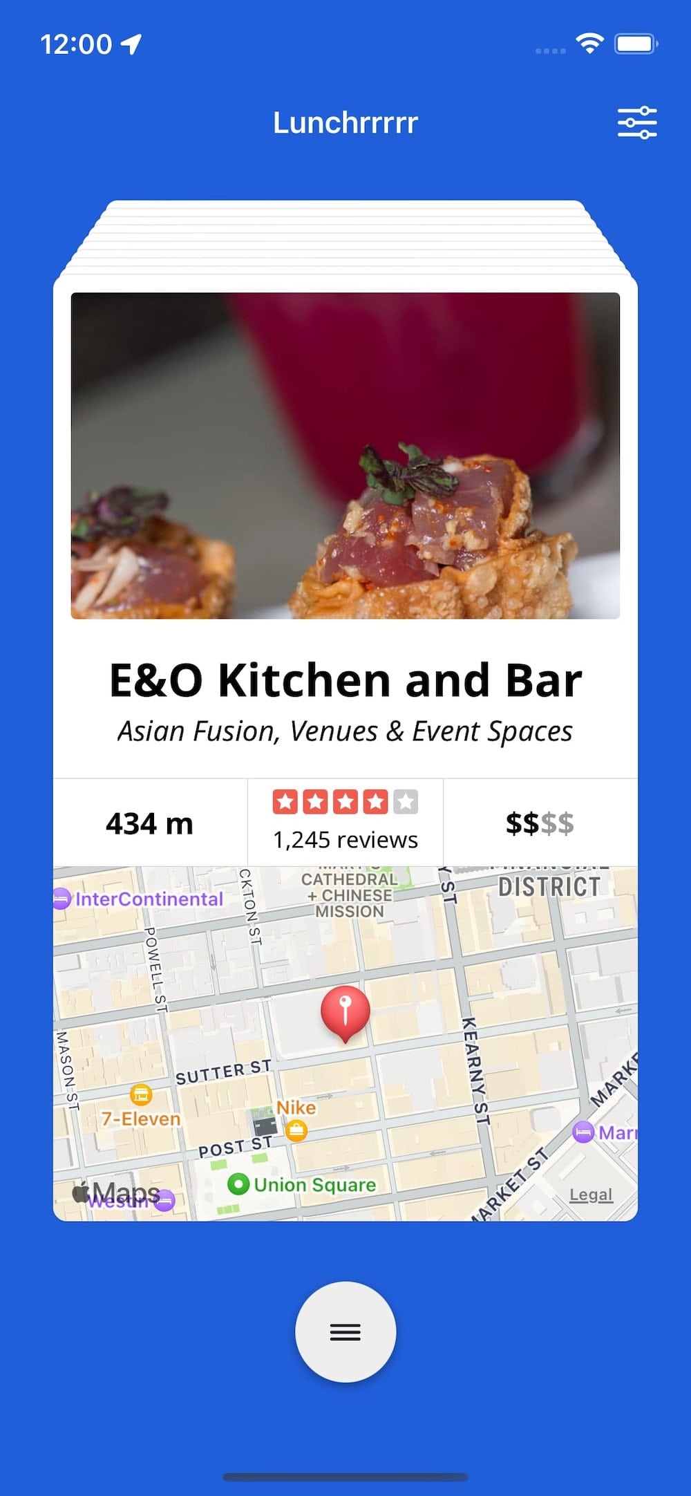 Lunchrrrrr app screenshot