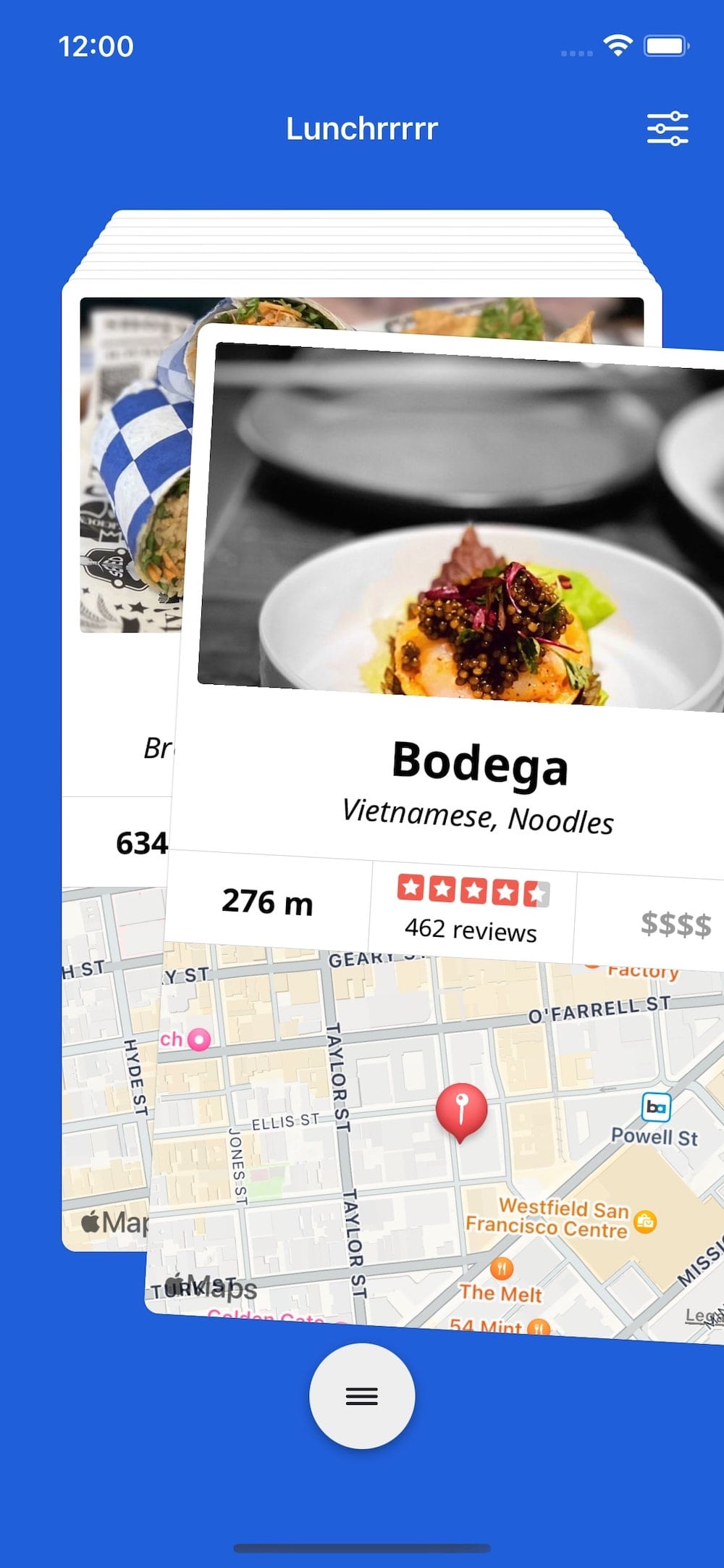 Lunchrrrrr app screenshot