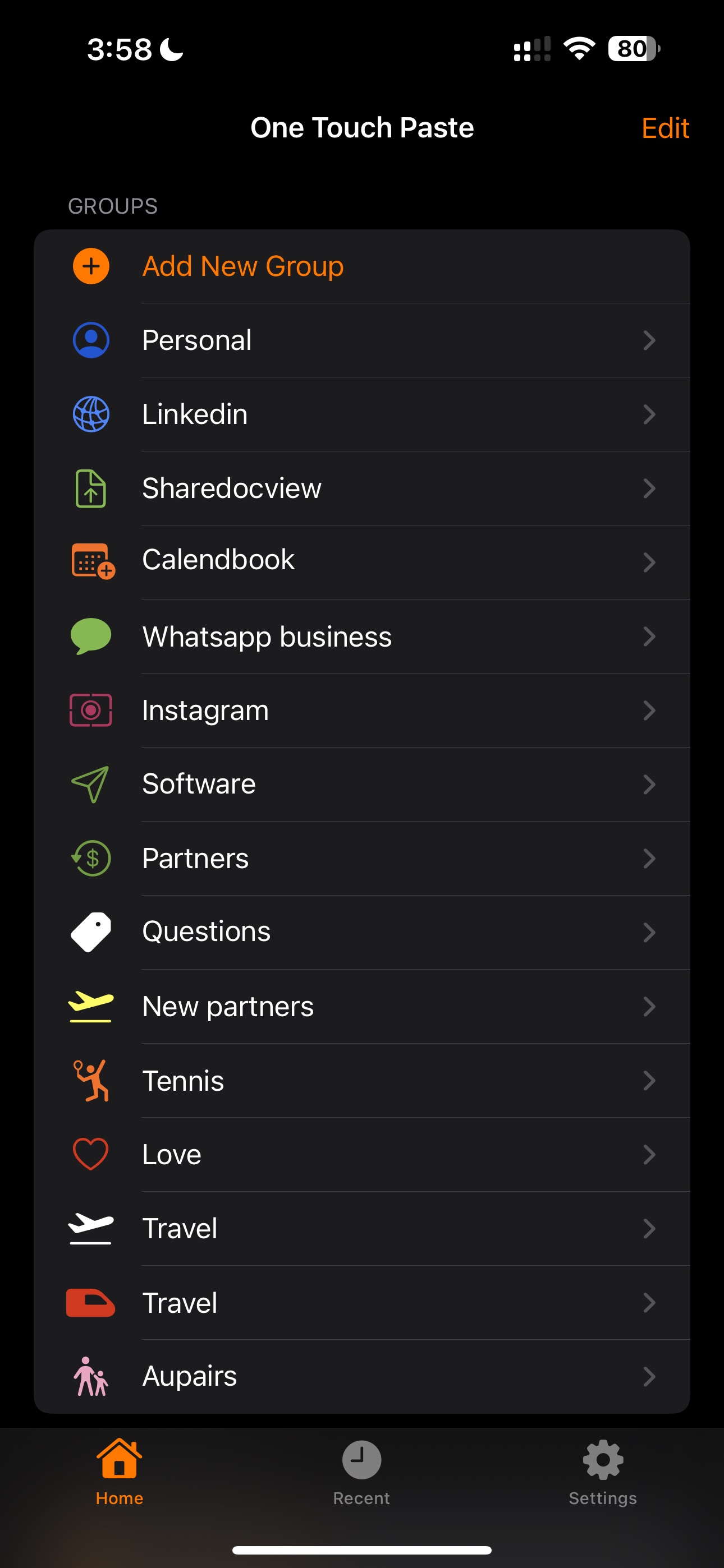 One Touch Paste app screenshot