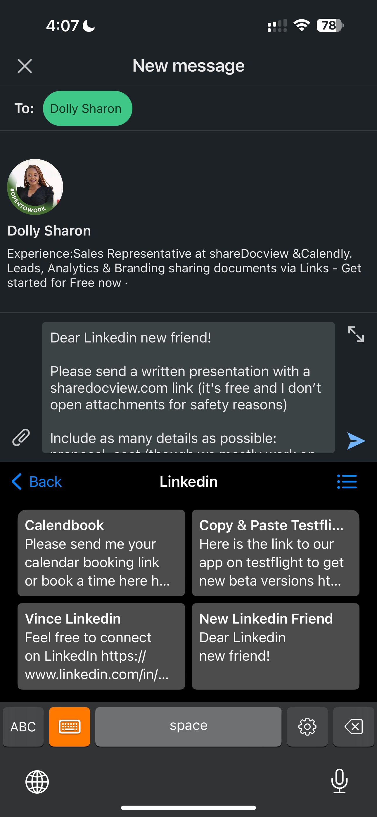 One Touch Paste app screenshot
