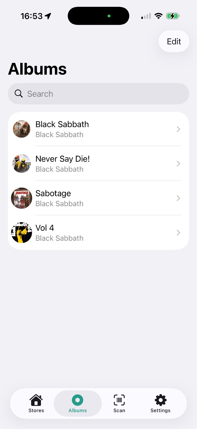 Vinylsamlaren app screenshot
