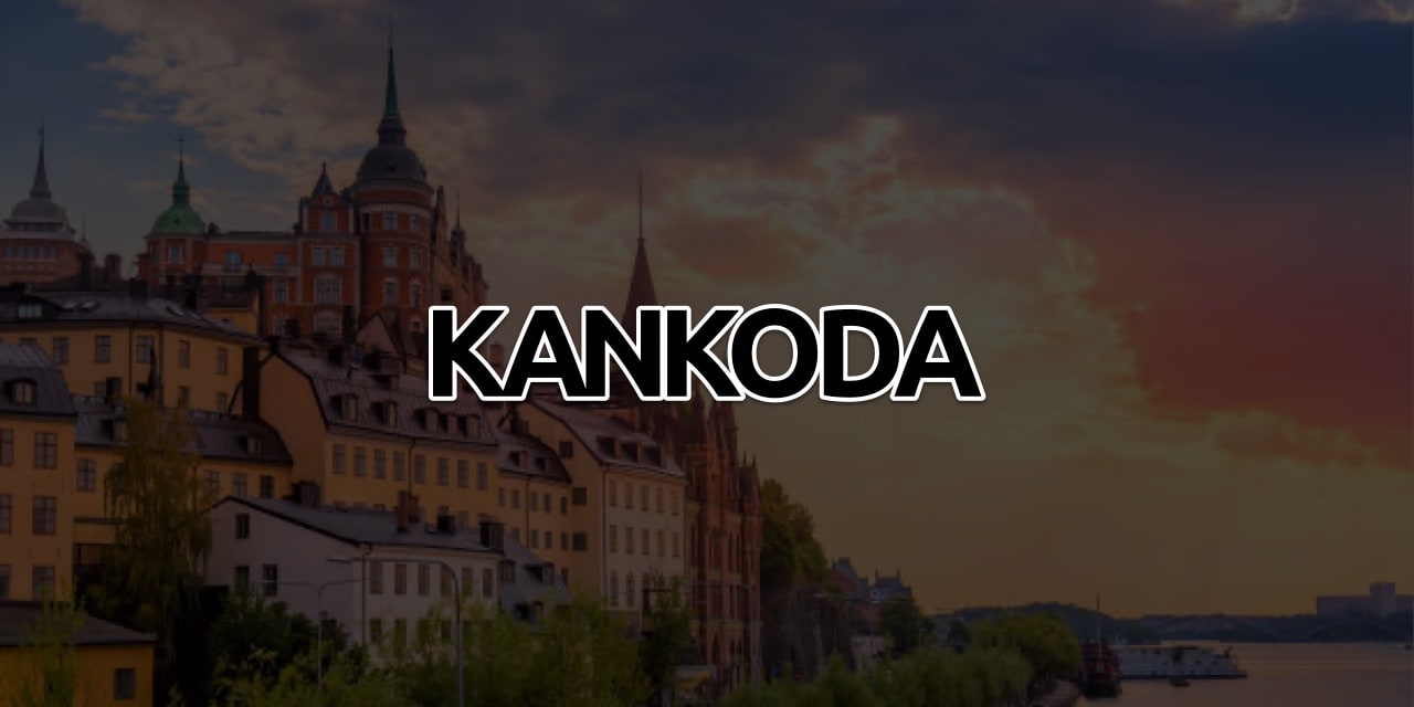 Kankoda logotype over Stockholm backdrop